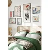 WallXpert set od 8 uramljenih slika Çgs-018, japanski motivi – Veliki talas, crveno sunce, trešnjin cvet, ždral i leptiri, crni ram