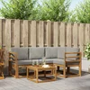 Set vanjskih sofa 5 kom. Prirodna i svjetlosiva