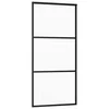 Klizna vrata s priborom crna 90 x 205 cm od ESG stakla