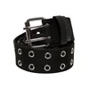 Polyester belt with eyelets black/silver