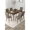 Hanah Home trpezarijski set Due, sto na razvlačenje i 6 stolica, ploča u dekoru drveta Baroque, kapućino tkanina Babyface