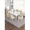 Hanah Home Set Trpezarijski sto i 6 stolica Eva, Krem-beli