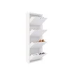 HANAH HOME Ormar za cipele Locking 4 Piece Metal White