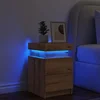 Noćni ormarić s LED boja hrasta 35x39x55 cm konstruirano drvo
