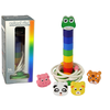 slomart LEAN TOYS Lesena izobraževalna piramida z živalmi