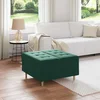 Otoman za pohranu s jastukom Tamnozelena 80 x 80 x 45 cm Baršun