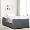 Vidaxl Posteljni okvir z vzmetnico Drugo Temno siva 120 x 190 cm Žamet