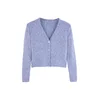 Trendyol Milla ženski duks Wardrobe Essentials Crop Button Detailed Soft Textured Wool Knitwear Cardigan Twoaw26Hi00013, plava
