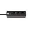 PODALJŠEK S STIKALOM ECOLOR 3x ŠUKO 1,5m H05VV-F 3x1,5mm ČRN | Topdom
