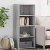 Visoka komoda siva boja hrasta 50x41x124 cm konstruirano drvo