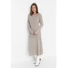 Trendyol Mink Corduroy Sweater-Skirt Knitwear Set