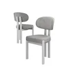 Hanah Home set trpezarijskih stolica Dore 6 kom, siva tkanina Babyface, bele metalne noge