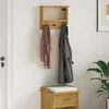Zidna vješalica za kapute SANDNES 45x12x35 cm puno drvo bor