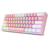 REDRAGON fizz rainbow k617 rgb mehanska tipkovnica roza/bela