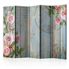artgeist Paravan Vintage Garden Blue I, 5-Delni, Dvostranski