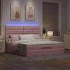 vidaXL vidaXL Otomanski posteljni okvir z vzmetnicami roza 180x200cm žamet, (21653451)