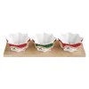 3-piece appetizer bowl set, with bamboo tray, Christmas Tale - Easy