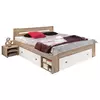 RAM KREVETA SA NOĆNIM STOČIĆEM 140/200 cm bela, boja hrasta