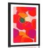 Plakat s paspartujem živopisane linije listja - 30x45 black