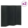 Sobne pregrade s 5 panela 2 kom crne 200 x 180 cm čelične