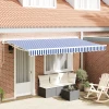 vidaXL Retraktilna tenda Modra in bela 350x200 cm