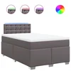 vidaXL vidaXL Box spring postelja z vzmetnico siva 120x190 cm umetno usnje, (21306389)