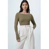 Trend Alacati Stili Ženska bluza Alc-X14395, Maslinasta