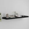 shumee vidaXL Stenska polica črna 90x23,5x3,8 cm MDF