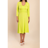 Plus size midi obleka, zelena
