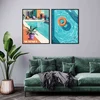 Wallity Dekorativne uramljene slike, 50x70cm, 2 komada, Šarene