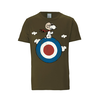 LOGOSHIRT Majica Peanuts - Snoopy Pilot modra / oliva / rdeča / bela