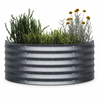 Blumfeldt Dvignjena gredica High Grow Half Circle, 105 x 60 x 43 cm, iz valovite jeklene pločevine, enostavna za montažo, odporna proti rji in mrazu (GDMB4-Bl-HGHC-Si)