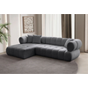 Atelier del Sofa Ugaona garnitura na razvlačenje Petra Left, 280 x 170 cm, Tamnosiva