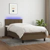 Den Box spring postelja z vzmetnico LED temno rjava 100x200c