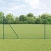 vidaXL zvarjena žična ograja s 13 spenjalnimi stebri zeleno 1.5x50 m jeklo