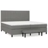 Vidaxl Box spring postelja z vzmetnico temno siva 200x200 cm blago
