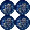 Bertoni Home Unisexs 4 Round Table Pads Set Midnight Navy Blue