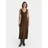 ViCOLO Cocktail obleka TF0247 Rjava Regular Fit