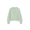 WE Fashion Pletena jopa pastelno zelena