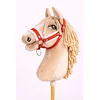 BB Nastavljiva ovratnica za konje Hobby Horse A3 rdeča z belim krznom