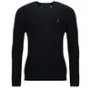 Polo Ralph Lauren PULL COL ROND EN MAILLE TORSADEE LAINE CACHEMIRE Črna