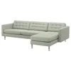 LANDSKRONA Sofa 4-sed, s lenjivcem/Gunnared svetlozelena/metal