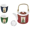 EASY LIFE set čajnik 600ml + 2 kozarca 160ml Festive Avenue, 3 kos, porcelan