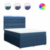 Vidaxl Box spring postelja z vzmetnico modra 160x200 cm blago