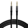 Silikonski avdio kabel AUX vtič - jack vtič 3,5 mm stereo 100 cm everActive CBS-1JB črne barve