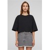 Womens T-shirt Heavy Organic Oversized Cropped Black