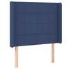 Vidaxl Vzglavje z ušesi modro 93x16x118/128 cm blago