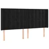 Vidaxl Vzglavje z ušesi črno 183x16x118/128 cm žamet