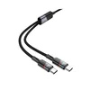2u1 USB C na USB C / USB C kabel Hoco 5A 100W 120 cm U139 crni