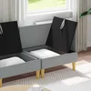 Modularni set sofe sa skladištem 3 pcs Svjetlosiva Tkanina